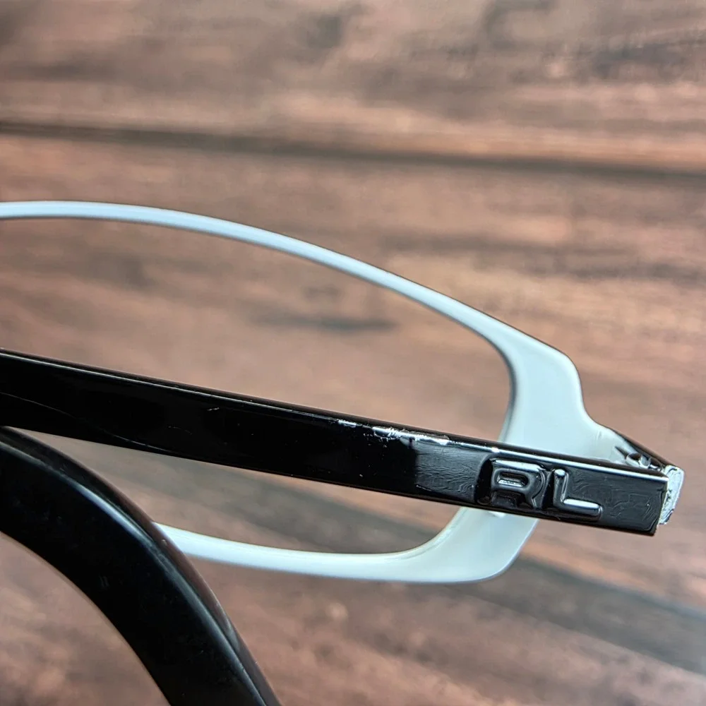 Ralph Lauren RL 5005 9018 Black White Rectangular Eyeglasses Italy 48-17-130